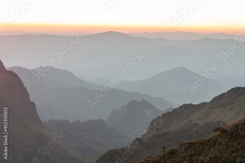 mountains landscape at the sunset