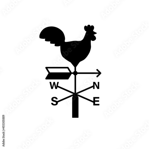 Wind vane silhouette icon. Clipart image isolated on white background
