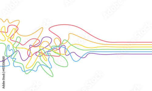 Messy rainbow lines image. Clipart image photo