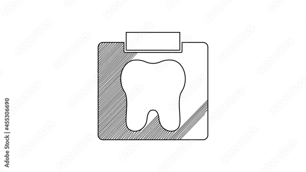 Black line X-ray of tooth icon isolated on white background. Dental x-ray. Radiology image. 4K Video motion graphic animation Black line X-ray of tooth icon isolated on white background. Dental x-ray. Radiology image. 4K Video motion graphic animation