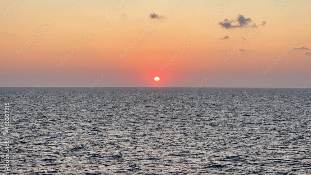 summer sunrise on the Cretan Sea from Piraeus to Heraklion summer sunrise on the Cretan Sea from Piraeus to Heraklion