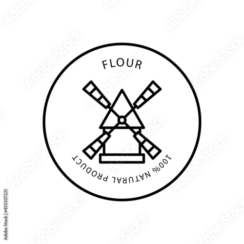 Mill Line Icon In Simple Style. Production Of Natural Products. Vector sign in a simple style isolated on a white background.