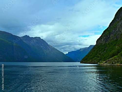 Norway-view from boat on the Geiranger fjord