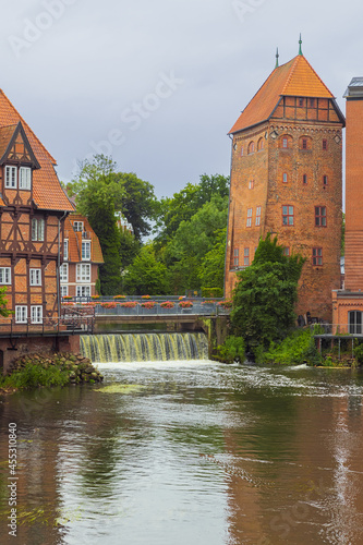 The Abtswasserkunst and the Abtsmuehle in the historic harbor quarter of Luneburg photo