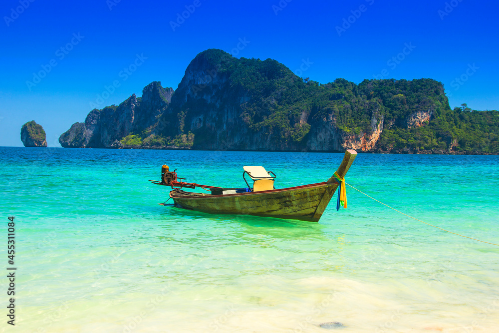 A traditional Boat at the Beach, Phuket in Thailand, Asia