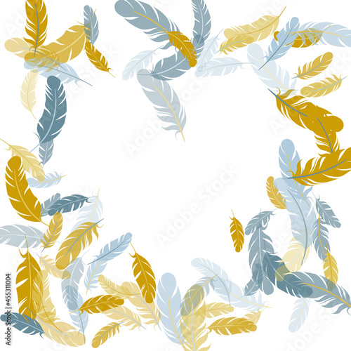 Falling feather elements soft vector design.