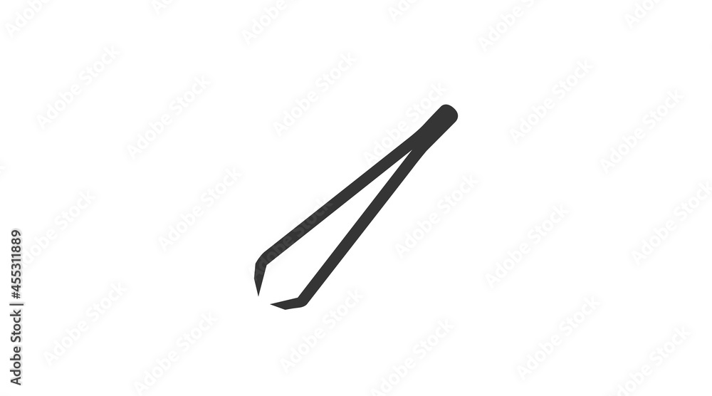 Tweezers Icon. Vector editable isolated black and white tweezers illustration Tweezers Icon. Vector editable isolated black and white tweezers illustration