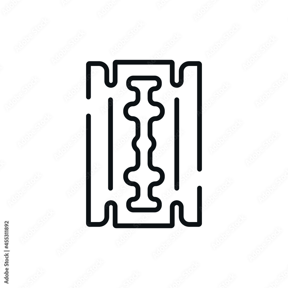 Blade linear icon. Sewing shop thin line customizable illustration. Contour symbol. Vector isolated outline drawing. Editable stroke Blade linear icon. Sewing shop thin line customizable illustration. Contour symbol. Vector isolated outline drawing. Editable stroke