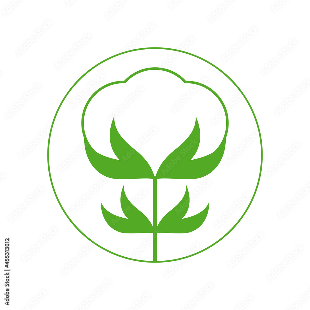 Cotton flower icon. Vector drawing on blank background. Isolated drawing. Cotton flower icon. Vector drawing on blank background. Isolated drawing.