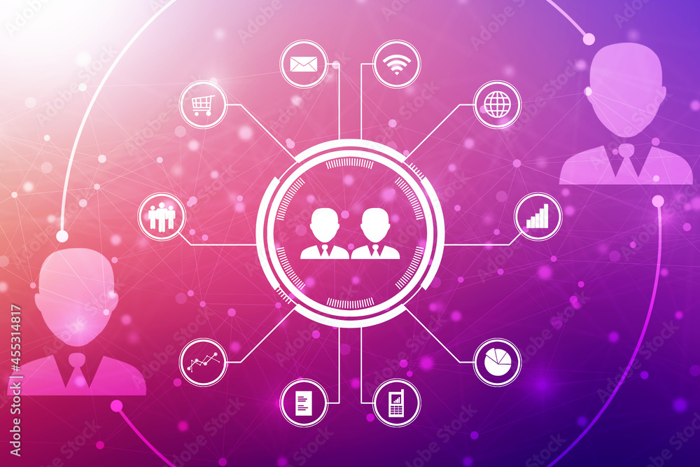 Obraz premium 2D Digital Abstract Business Networking background