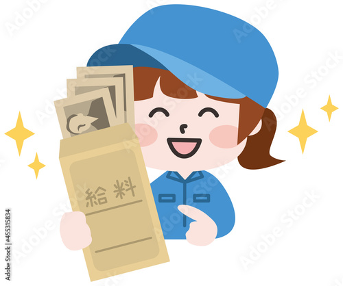 二頭身_お給料日の笑顔作業員