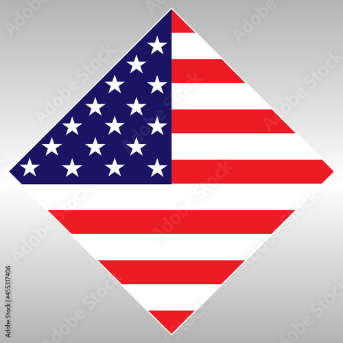 American stylized flag patriotic sign symbol emblem banner poster.
