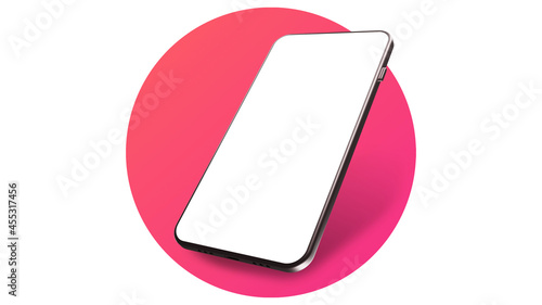 Smartphone mockup in a pink...