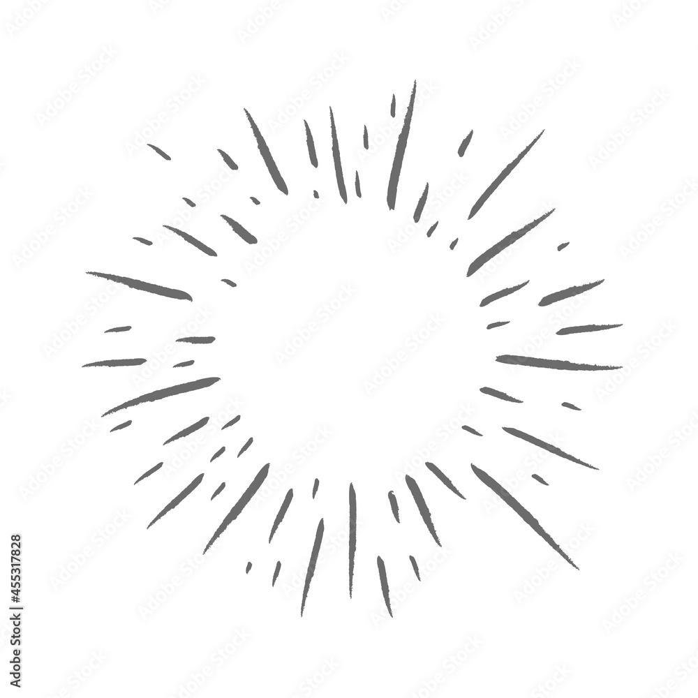 Obraz premium Sunburst doodle. Star, firework explosion. Hand drawn vector Illustration.