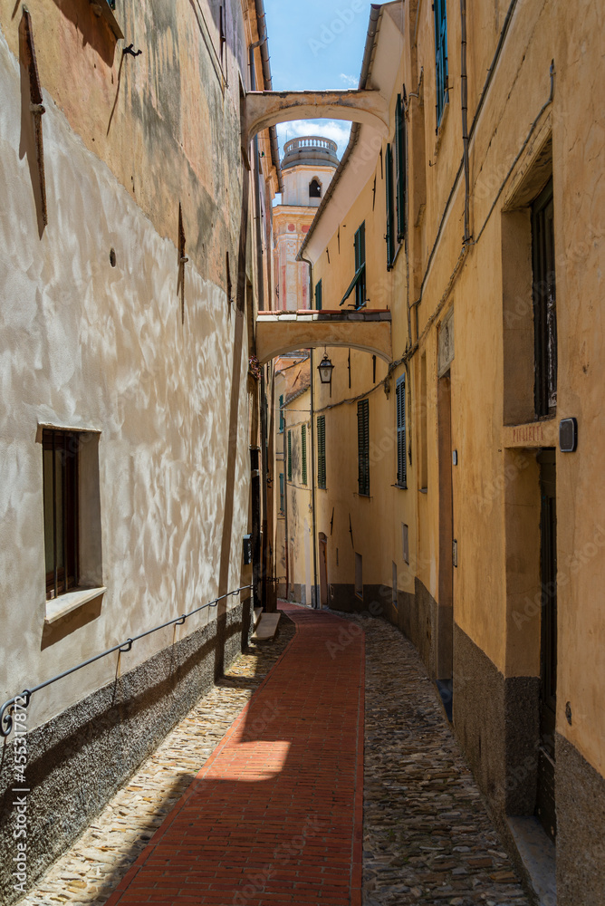 Fototapeta premium Diano Castello Medieval village. Alleys of the historic center. Imperia. Liguria. Italy.