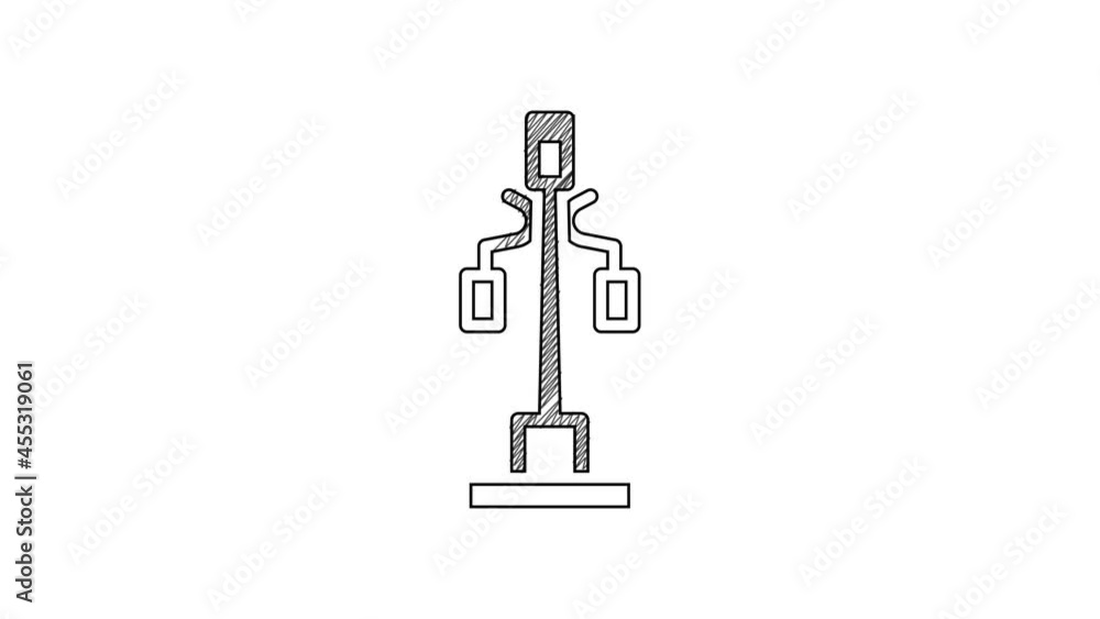 Black line Street light system icon isolated on white background. 4K Video motion graphic animation Black line Street light system icon isolated on white background. 4K Video motion graphic animation
