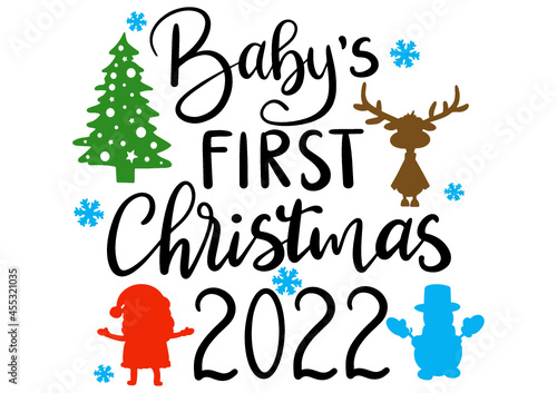 Baby   s first Christmas 2022 decoration for T-shirt