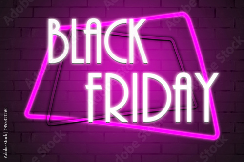 neon sign with the inscription Black Friday, sale