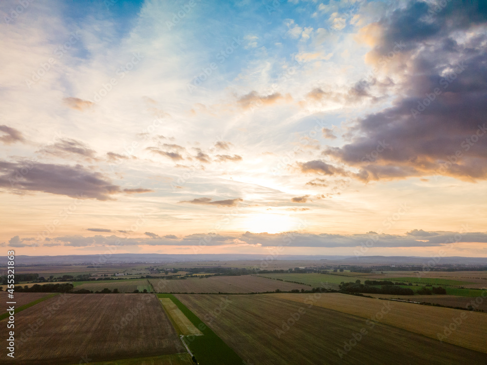 Fototapeta premium sunset over the field