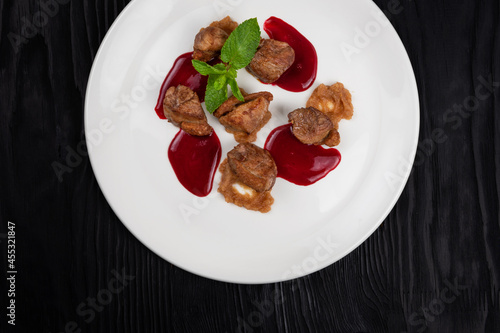 Delicacy Fried pork meat wi...