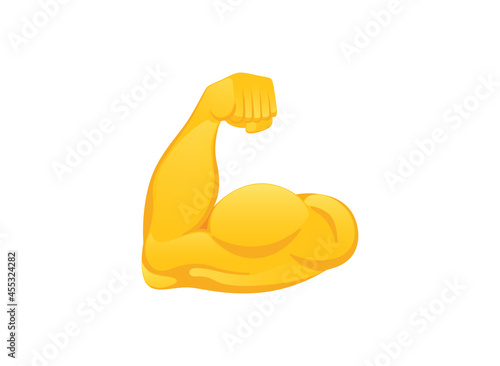 Flexed biceps icon. Hand gesture emoji vector illustration
