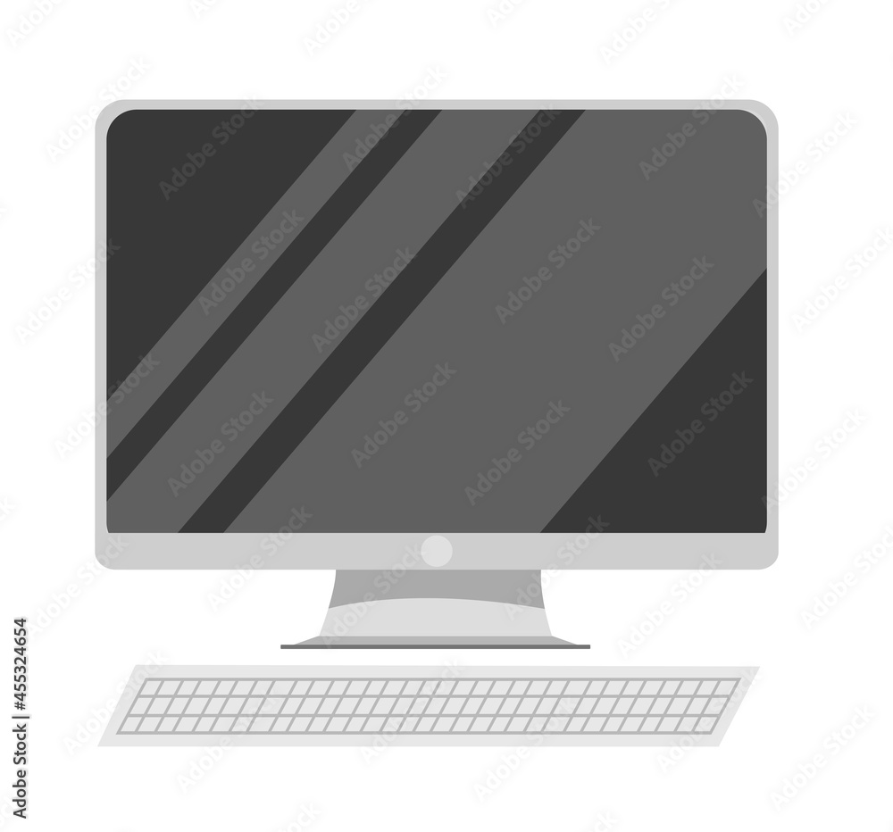 PC computer monitor. Vector illustration of house elements. Cartoon style PC computer monitor. Vector illustration of house elements. Cartoon style