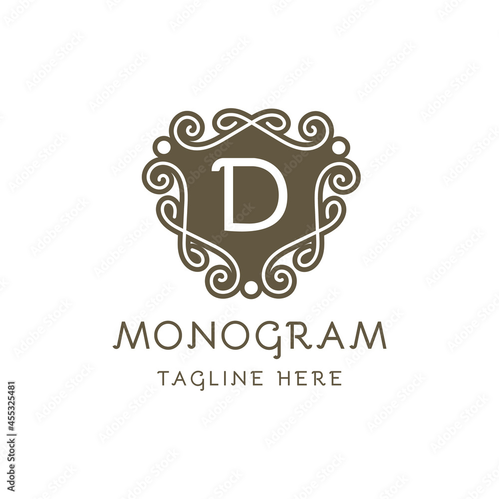 monogram luxury Logo vector template for Restaurant  Royalty Boutique  Cafe  Hotel Jewelry  Fashion.