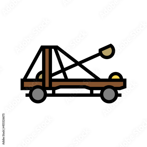 catapult weapon ancient rome color icon vector. catapult weapon ancient rome sign. isolated symbol illustration