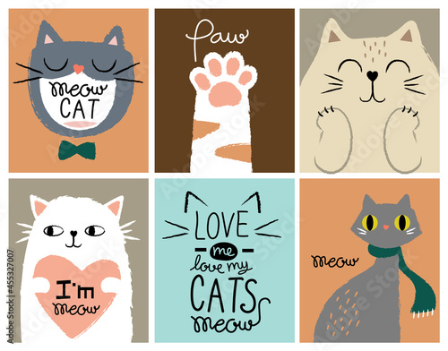 set card cute cat 