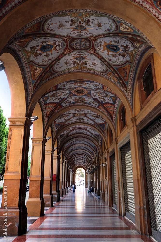 Porticoes of the city of Bologna, a UNESCO World Heritage Site 2021, Emilia-Romagna, Italy