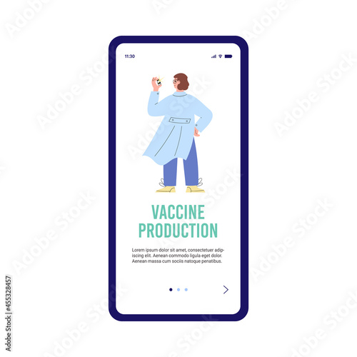 Smartphone app for science research medical laboratory on production vaccine.