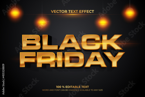 Black friday editable text with gold effect