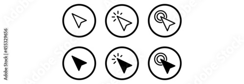 cursor icon, click icon, cursor symbol vector, click symbol vector