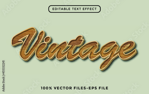 Vintage- illustrator editable text effect Premium Vector