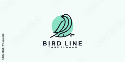 bird logo with line art, reference logo