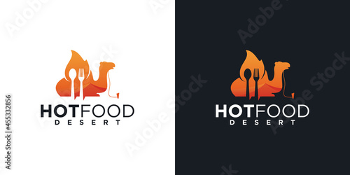 desert camel logo, reference food logo, restaurant, meat.