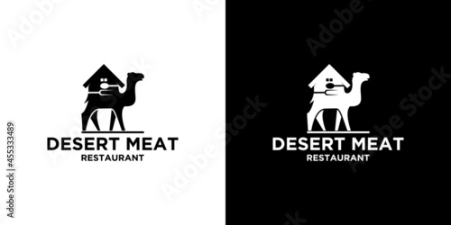 desert camel logo, reference food logo, restaurant, meat.