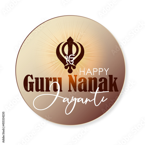 Abstract vector illustration happy guru nanak jayanti.