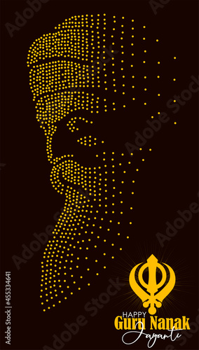Abstract vector illustration happy guru nanak jayanti.