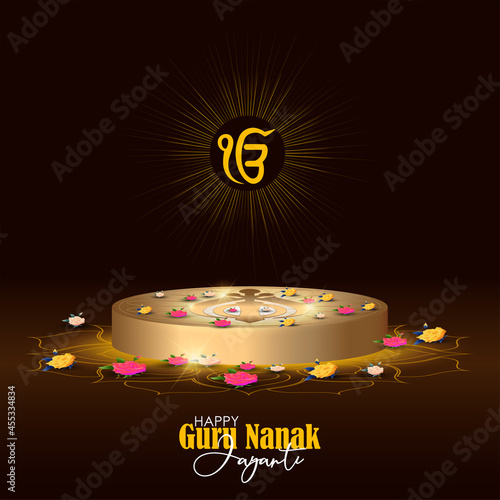 Abstract vector illustration happy guru nanak jayanti.