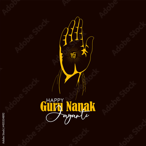 Abstract vector illustration happy guru nanak jayanti.