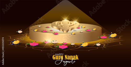 Abstract vector illustration happy guru nanak jayanti.