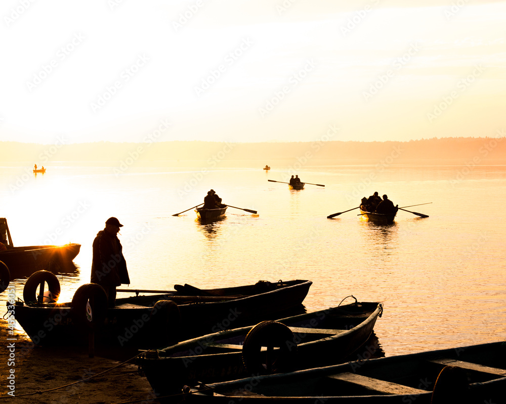 Boat and sunrise