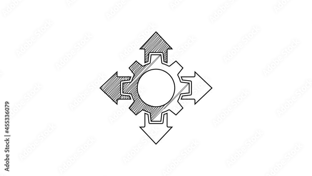 Black line Project team base icon isolated on white background. Business analysis and planning, consulting, team work, project management. 4K Video motion graphic animation Black line Project team base icon isolated on white background. Business analysis and planning, consulting, team work, project management. 4K Video motion graphic animation