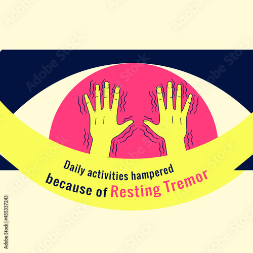 Resting tremor, Parkinson's diseases related concept design stock illustration