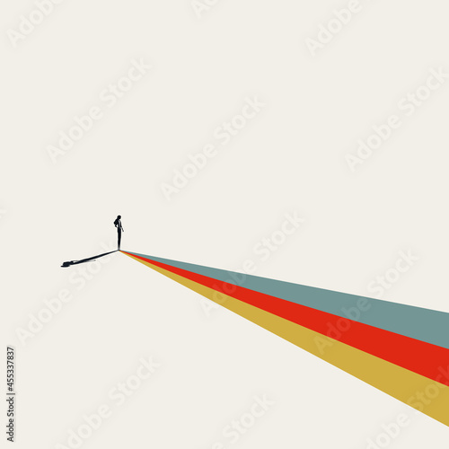 Business or career path for woman abstract vector concept. Symbol of ambition, motivation, vision. Minimal illustration.