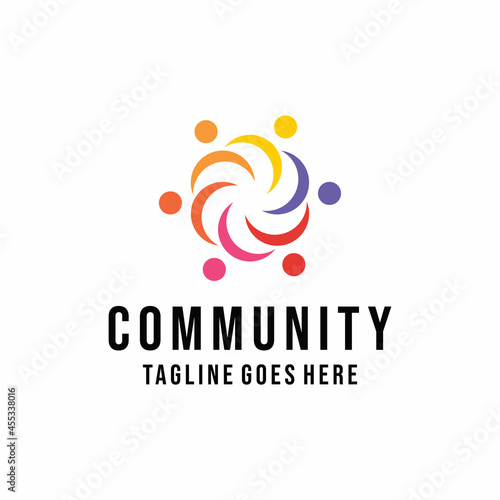 colorful Community Logo vector design. teamwork modern symbol icon graphic. society emblem for Company and business