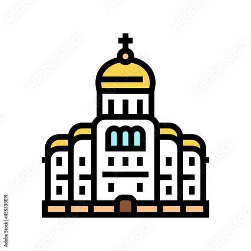 church or monastery christianity building color icon vector. church or monastery christianity building sign. isolated symbol illustration