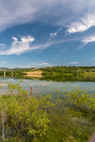 View of the Bilancino lake in Mugello in Tuscany