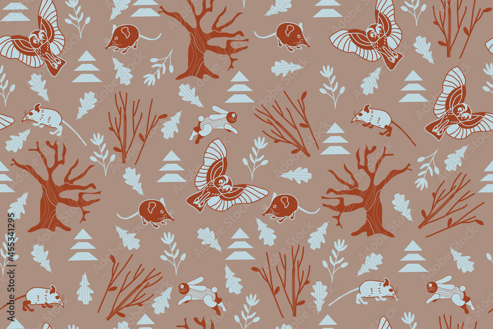 pattern with woodland animals pattern with woodland animals